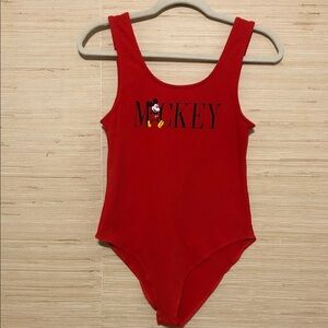 Cotton On Red Disney Mickey Mouse Sleeveless Bodysuit size Small